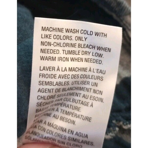 Style & Co Plaid Long Sleeve Open Front Ruffle Back Roll‎ Tab Sleeve Size Large - Picture 5 of 5